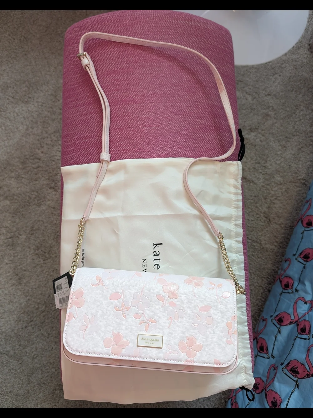 Kate Spade Serena Spring Pansies Chain Wallet NWT